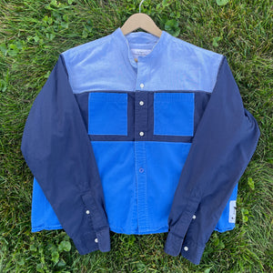 All Blue Long Sleeve Shirt Crop Hybrid