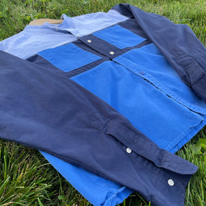 All Blue Long Sleeve Shirt Crop Hybrid