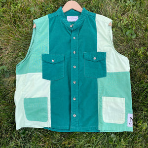 All Green Button-Up Vest Hybrid