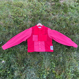 All Red Purple Long Sleeve Shirt Crop Hybrid