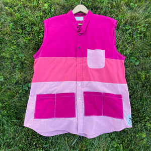 All Pink Button-Up Vest Hybrid