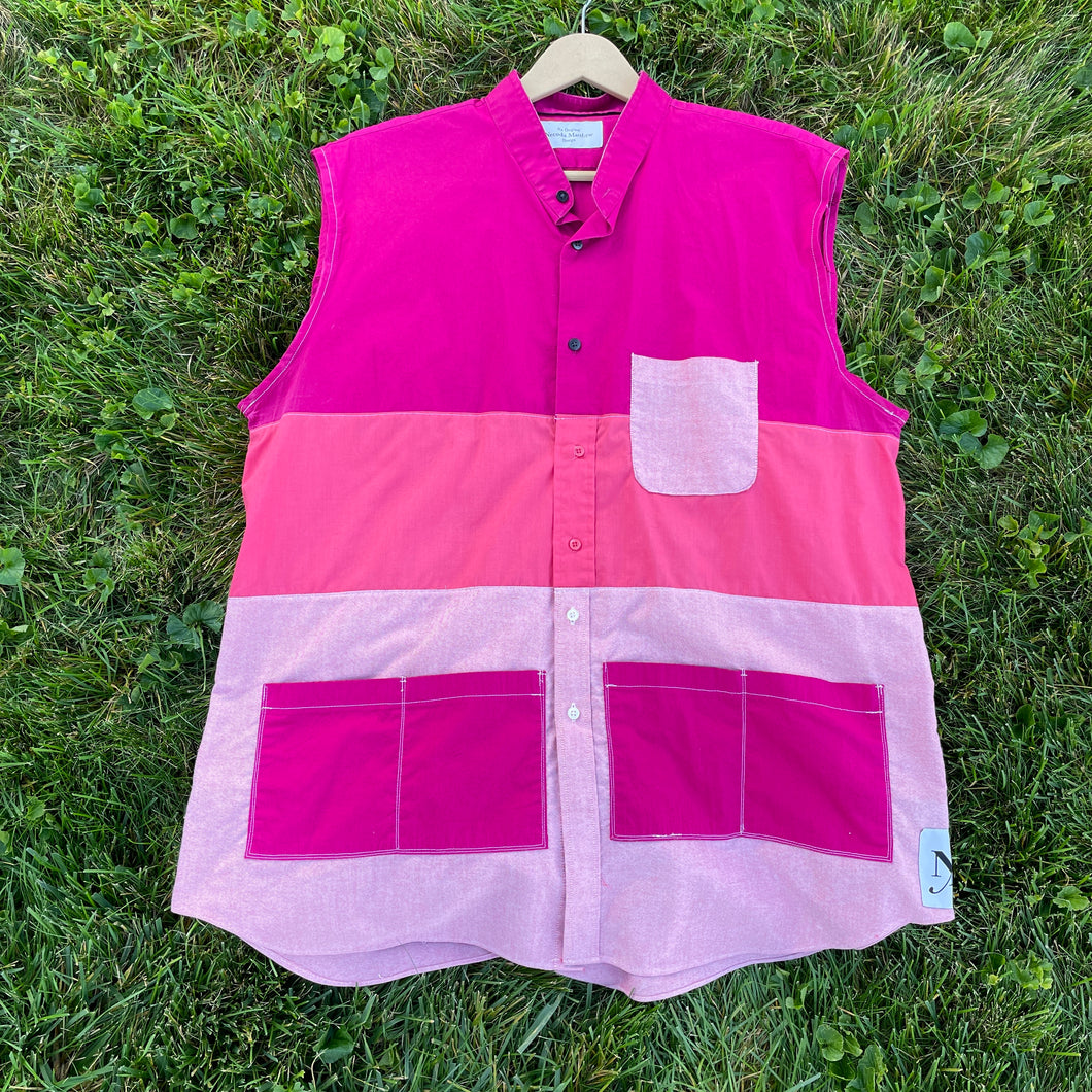 All Pink Button-Up Vest Hybrid