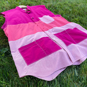 All Pink Button-Up Vest Hybrid