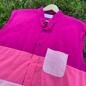 All Pink Button-Up Vest Hybrid