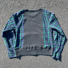 Denim Blues Faded Crop Sweatshirt Hybrid