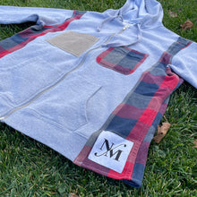 Red Barn Zip-Up Flannel Hoodie Hybrid