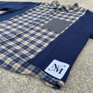 Navy Nonsense Flannel Sweatshirt Hybrid