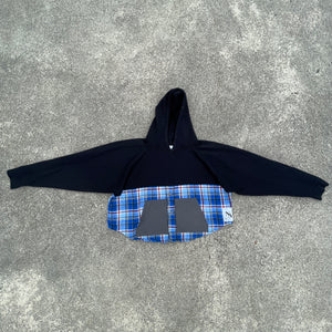 Black & Blue Sapphire Crop Hoodie Hybrid