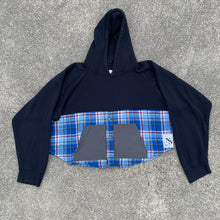 Black & Blue Sapphire Crop Hoodie Hybrid