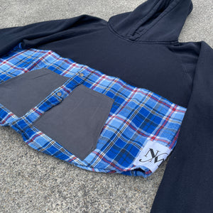 Black & Blue Sapphire Crop Hoodie Hybrid