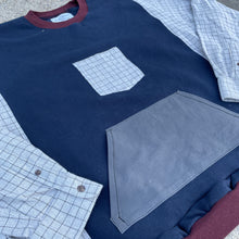 Oversized Navy Uni-Pocket Grid Flannel Hybrid