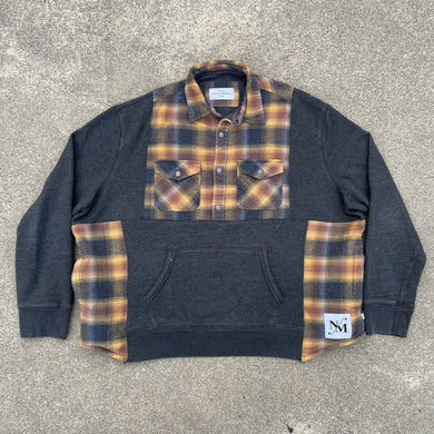 Checkmate Oversized Flannel Sweatshirt Hybrid