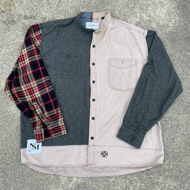 Sleeve-ie Nicks Tan Flannel Hybrid Shirt