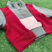 Tri-Color Red Emerald Crop Top Sweatshirt Hybrid