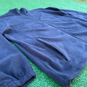 Oversized Navy Full-Zip Fleece