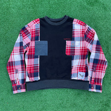 CK Jeans Rework Flannel Hybrid Crewneck