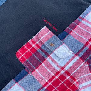 CK Jeans Rework Flannel Hybrid Crewneck