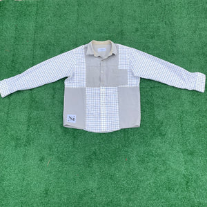 "Don't Be A Square" Khaki Checkmate Button-up