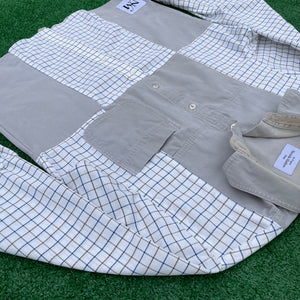 "Don't Be A Square" Khaki Checkmate Button-up