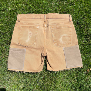 2-Tone Octa-Pocket Distressed Shorts 34W