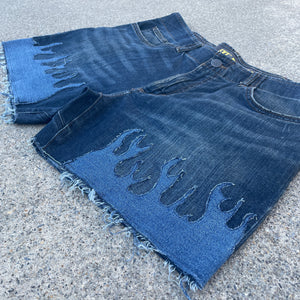 Denim on Fire Distress 5inch Lee Jorts 36W