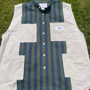 "Stripe-Up" Retro Hybrid Pocket Vest