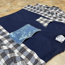 "Down and Denim" Split Crewneck Flannel