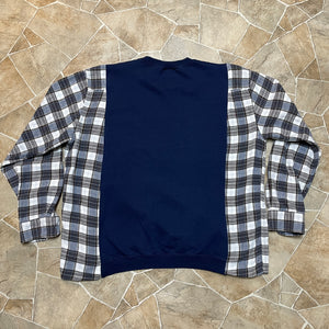 "Down and Denim" Split Crewneck Flannel