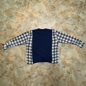 "Down and Denim" Split Crewneck Flannel