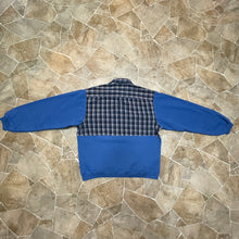 Cool Blue Crop-Top Flannel Crewneck