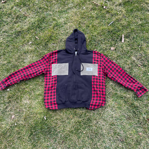 Functional Flannel Zip-Up Hoodie Hybrid