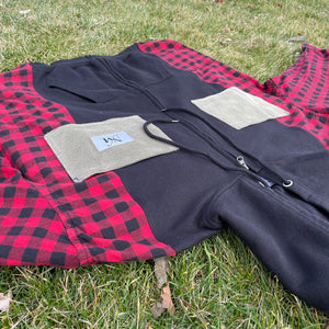 Functional Flannel Zip-Up Hoodie Hybrid