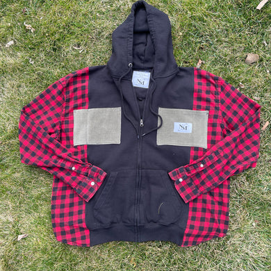 Functional Flannel Zip-Up Hoodie Hybrid