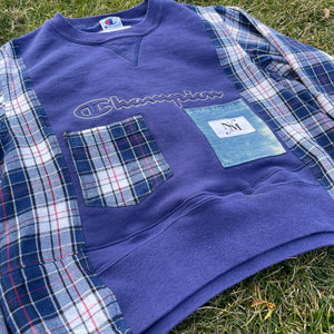 Vintage Champion Flannel Crop Rework