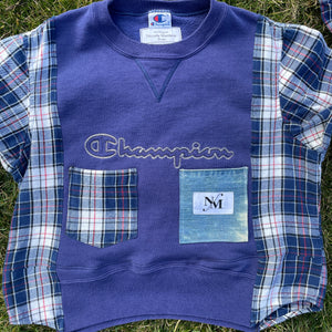 Vintage Champion Flannel Crop Rework